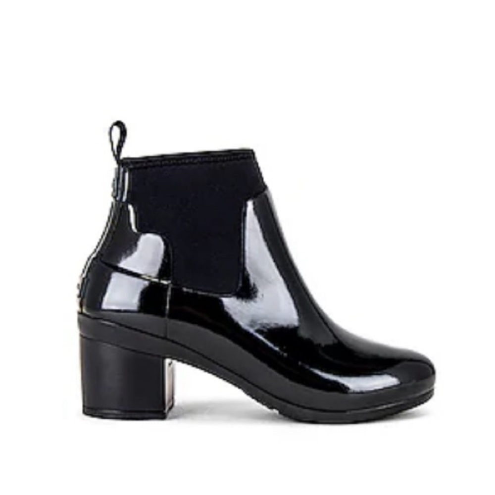 Hunter Boots - Heeled Glossy Black